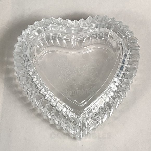 Disney Parks Disneyland Arribas Brothers Glass Heart Trinket Box Mickey Minnie - Picture 7 of 7